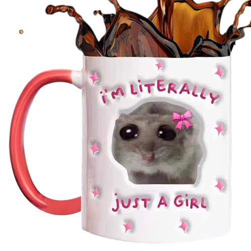 Generico Taza de café de cerámica para hámster y hámster | de té con animales de cerámica de 350 ml, creativa para los amantes de los hámsters, para agua, vino