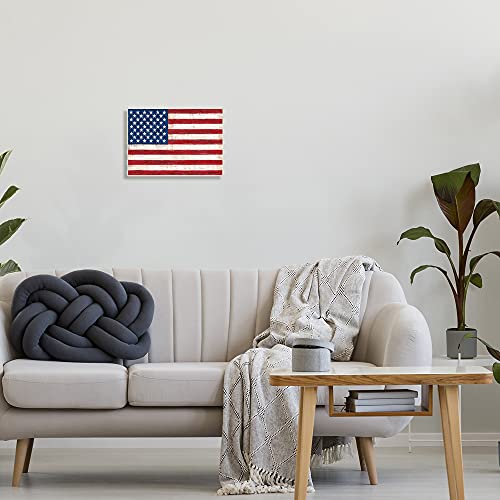 Image of Stupell Industries 'Rustic American Flag Red White Blue'| Wall Plaque Art | Stupell Industries | 15 x 10 Inches, Easy to Hang and Sturdy, Made in USA, by Ruane Manning