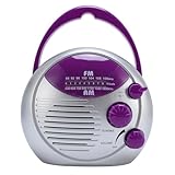 IPX4 Water Proof Duschfunk, AM FM Tragbares Radio mit Klarem Sound, für Badezimmer, Küche, Outdoor, Batterieantrieb