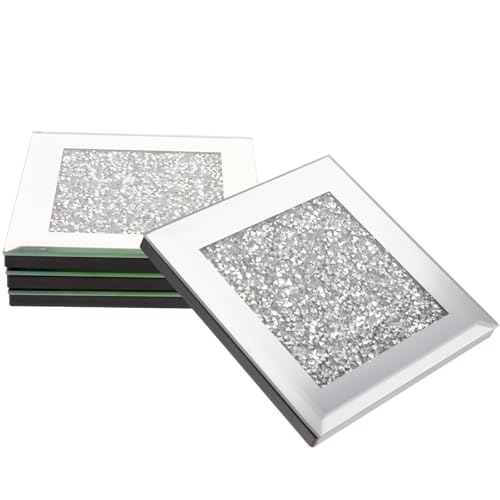 TOYANDONA -Verres Isolants Thermiques en Verre, Lot de 4 Décoratifs Strass pour Tables à Manger et Bar