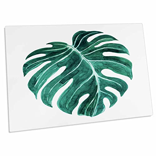 3dRose Watercolor Tropical Leave Illustration - Pad para escritorio