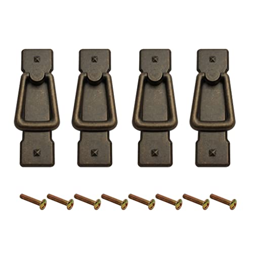 HARMAC HOUSE Vintage Drop Handles Antique Bronze Door Ring Pull Handles Kitchen Cabinet Cupboard Chest of Drawer Vintage Bronze Drop Ring Pull Handles (4)