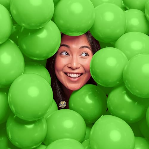 Image of AFTERLOON Biodegradable Natural Rubber Latex Mini Balloons 50 pcs Lime Green 5 Inch, Plastic-Free Alternative Matte Color Durable Thickened Extra Strong Helium Float, Garland Arch Wedding Decor