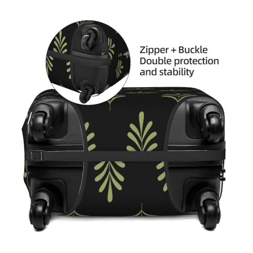Grass Plant Illustration Suitcase Cover Luggage Cover Protector Travel Suitcase Cover Fits 18-32 Inch Luggage4