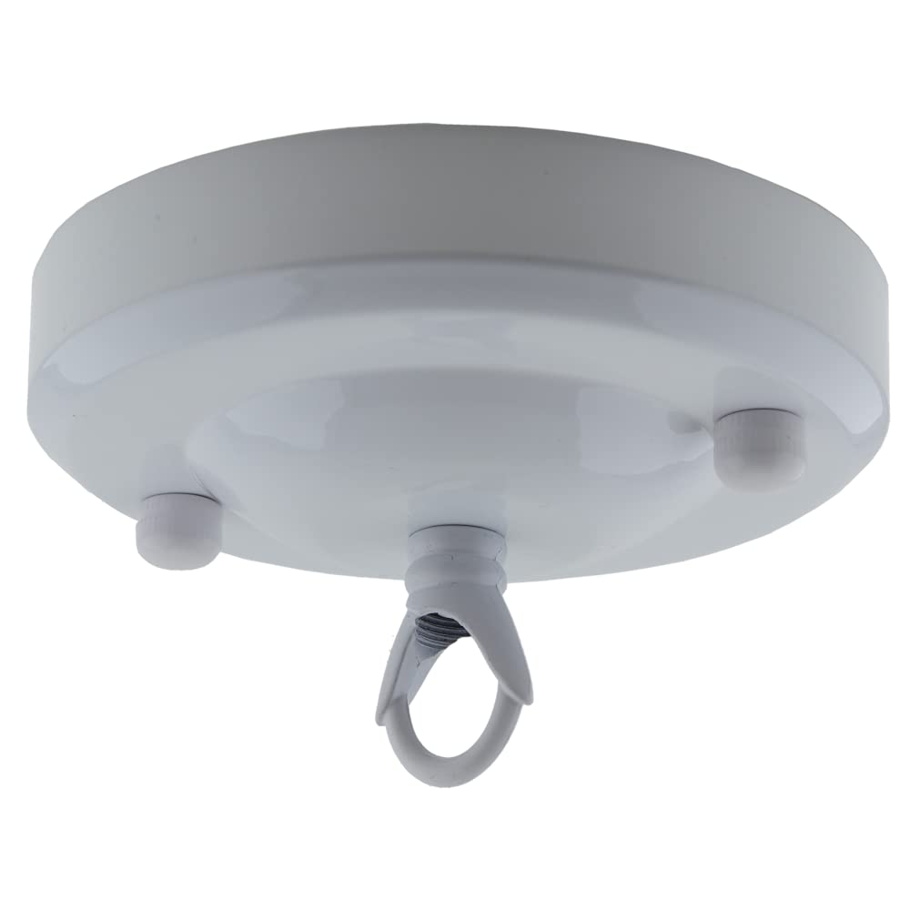 Art Deco Emporium 2 Pack Vintage Period Styled Complete Metal Ceiling Rose with Chain Loop (Fully Earthed) in Gloss White Finish