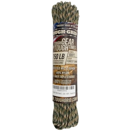 Image of TOUGH-GRID 750 Paracord, 100% Nylon, Made in USA, Type IV Mil-Spec Cord