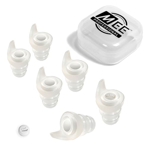 Image of MEE audio Universal High Fidelity 15db Flat Response Filtered Earplugs (Includes 3 Sizes - S /M /L, Clear)