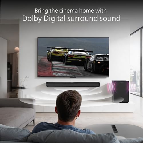 Image of Philips TAB4330 /94 320W Soundbar Bluetooth 2.1 Ch, 8 inch Wired Subwoofer, Dolby Audio Soundbar for Smart TV, LED Display, Remote Control HDMI ARC, USB, AUX, Home Theatre Sound System