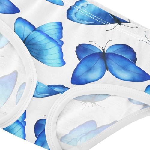 Cotton Toddler Girls Underwear Blue Butterflies Wing White Little Girl Panties Flower Briefs Underpants 2t4