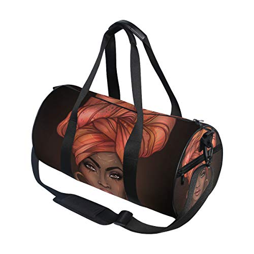 African Pretty Girl Sports Luggage Travel Duffle Bag Gym Luggage with Tote for Men and Women…3