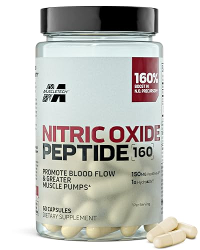 MuscleTech Nitric Oxide Peptide 160 - Advanced Formula Supports Nitric Oxide Production for Improved...