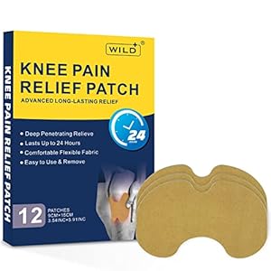 Wild+ Knee Pain Relief Patch, 12PCS Heat Patches-Larger Size Max Strength Joint Knee Pads for Pain Relief, Long-Lasting Relief Arthritis Pain Relief Plaster for Back/Neck/Knee/Muscle Pain
