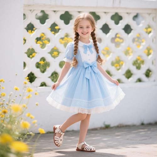 Image of Kolan Toddler Girl Sandals Open Toe Flat Princess Dress Shoes Little Kids