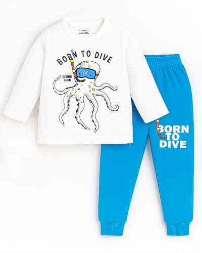 Image of KUCHIPOO Kids Regular Fit Cotton T-Shirts and Pyjamas Set