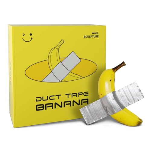 Arvivo Duct Tape Banana, Handmade Banana Wall Sculpture, Fruit Sculpture Wall Decor, Resin Wall...