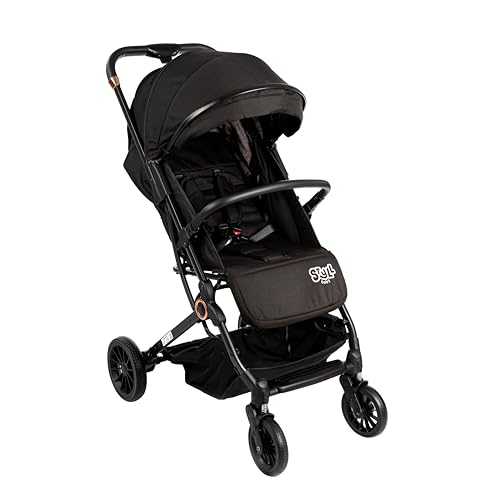 Carrinho de Bebê Passeio Vira Berço Compact Styll Baby Preto