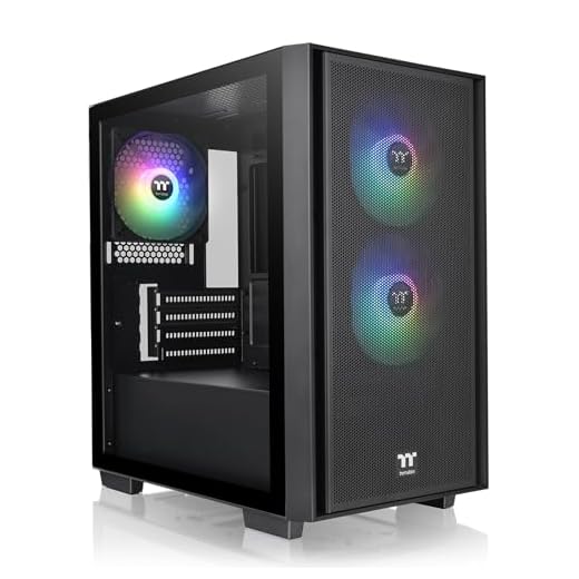 Thermaltake Versa H16 TG ARGB Black Micro ATX Tower Case; Tempered Glass Side Panel; 3 Pre-Installed ARGB Fans; CA-1Y8-00S1WN-02; 3 Year Warranty