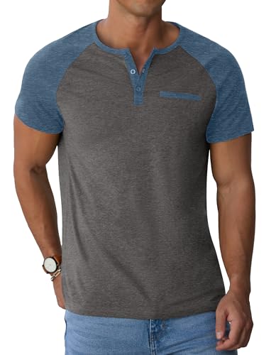 Image of Sailwind Men's Cotton Henley Short Sleeve Casual T-Shirts with Pocket