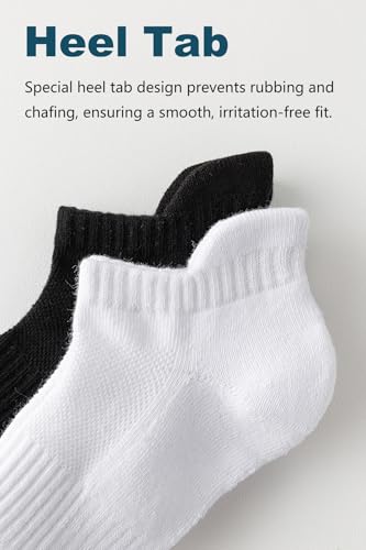 Ankle Socks for Women, Cushioned Low Cut Running Socks Breathable Cotton Gym Socks for Women 5 Pairs3
