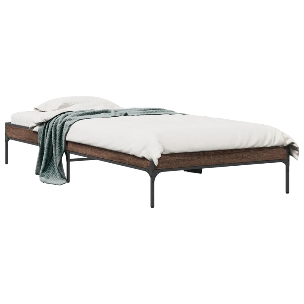 Materiał drewnopochodny ze stabilnymi metalowymi nóżkami Brąz 90x190 cm