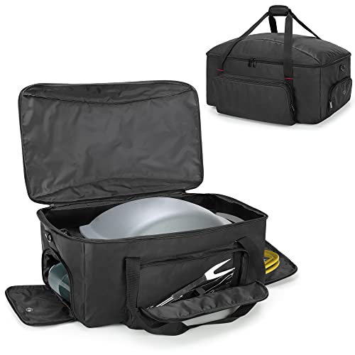 SAMDEW Außenbereich Grill Abdeckung Kompatibel mit Weber Q1400 Elektrogrill, Tragbare Grill Aufbewahrungs Tasche Kompatibel mit Weber Q1000 Q1200 Propan Gas Grill, Nur Tasche