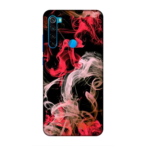 Image of Printed Mobile Back Hard Case Cover for Xiaomi Redmi Note 8 | Smoke, Colourful Smoke, Red, White-2201