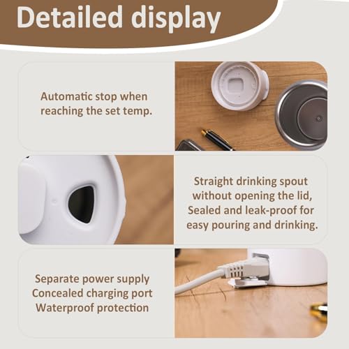 Image of Portable Electric Kettle 380ml with 4 Temp-Settings, Mini Travel Kettle with Stainless Steel Liner for Camping, Trip, Business & Powdered Milk, 300W Fast Heating, Automatic Switch-Off, Global Voltage