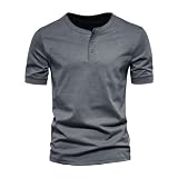 tee shirt henri de lesquen Característica: la camisa de lino para hombre de manga corta, sin cuello, camisa con cordones, diseño de cuello V/redondo/solapa, camisa abotonada, camisa de polo camiseta, camisas Henley, manga corta de punto, diseño de bolsillo práctico, hace que la camisa sea más moderna y llamativa.