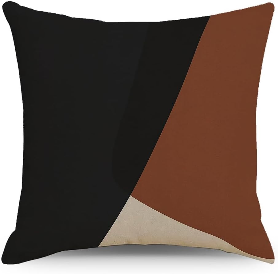 HBJWOV Nordic Abstract Linen Pillow Cover Black and White Ins Home Products Sofa Headboard Car Cushion