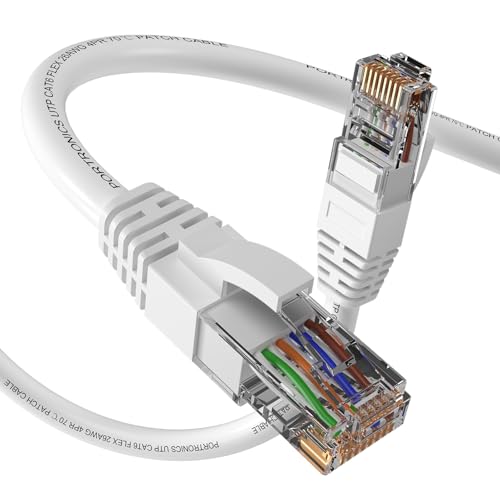Image of Portronics Net X1 CAT-6 Ethernet Cable 1M, RJ45 to RJ45 LAN Cable, 1000 Mbps Speed, 250 MHz Bandwidth, Copper-Plated Connectors & Copper Clad Wires, Durable PVC Build, for Router,PC,CCTV,Laptop & More