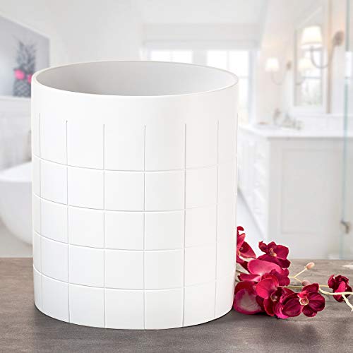 Creative Scents White Bathroom Trash Can - Waste Basket For Bathroom - Space Friendly Small Bathroom Garbage Can, Wastebasket Bin For Bathroom, Powder Room, Bedroom Or Living Room (Polar Collection) #TOP1
