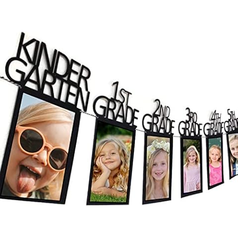 Graduation Photo Banner for 2024 2025 Party Decorations, Kindergarten to 12th Grade Graduation Picture Banner, Middle School, High School College Graduation Party Supplies Black SG063BK Cover