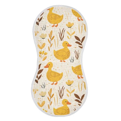 Cute Ducks Cotton Muslin Burp Cloths Large Breathable Baby Rags for Unisex Set of 2, 22x11in2