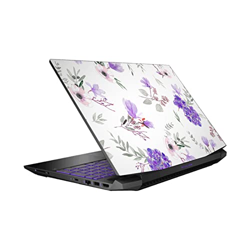 Protection anti-rayures pour HP Pavilion 15.6 via skin vinyle autocollant fleur bleu