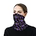 FOSKERV Adult Fashion Neck Gaiter Headwear, Unisex Smooth Non Slip Head Cover Scarf, Windproof Seamless Bandana for Outdoors, Cool Dragon Purple Floral Rose Black