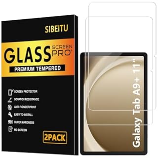 SIBEITU 2 Pack Screen Protector for Samsung Galaxy Tab A9 Plus 11 Inch 2023, HD 9H Hardness Tempered Glass Film for Galaxy Tab A9+ 5G (SM-X210/X216/X218), Anit Scratch & Case Friendly