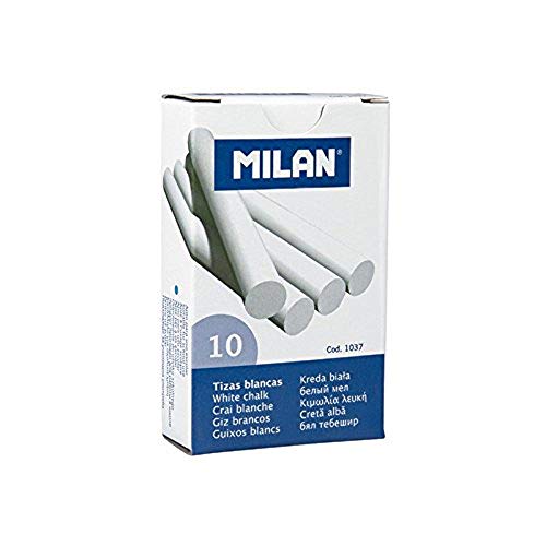 MILAN Caja 10 tizas de sulfato de calcio blancas (1037)