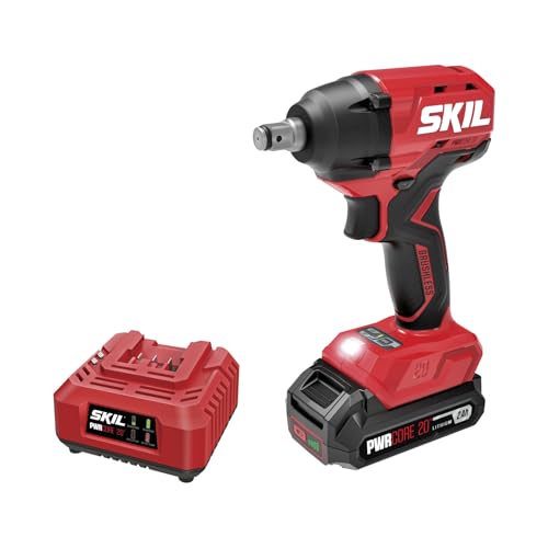 Image of SKIL PWR CORE 20V Brushless 1/2 In. Impact Wrench with Two Speed Selection, includes 2.0Ah Battery and 20V Standard Charger - IW6720B-10