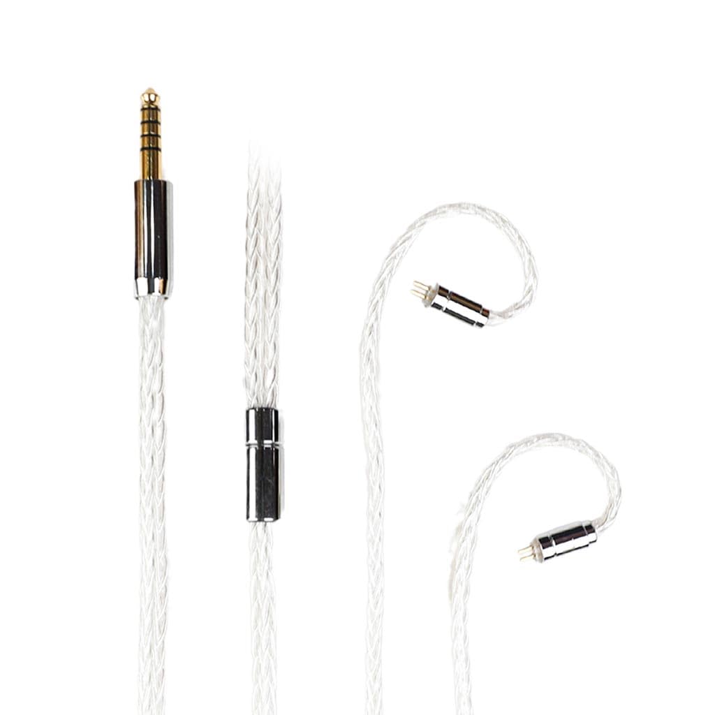 AUDIOCULAR C04 16 Core Silver Plated Upgrade Cable for In ear monitor IEM Cable, 2Pin 0.78mm Connector, Improved Sound Quality, 4.4mm Balanced Plug (16Core-0.78mm-4.4mm (1.2m))