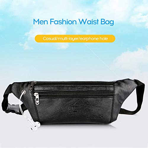 KKmoon Saco de cintura de peito de moda masculina multicamadas de grande capacidade casual para viag