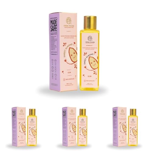 Image of Little Rituals SWEET ALMOND (BADAM OIL) Baby Massage Oil and Hair oil, Cold Pressed and Certified ORGANIC with SWISS Plant Actives. Dermatologist Tested by Pediatrics, Mild & Gentle & Safe (200 ML)