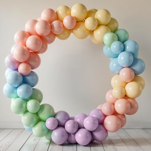 Image of Party Propz Pastel Balloons For Decoration - Pack of 100 Pcs Rainbow Theme Decoration | Candy Theme Birthday Decorations | Multicolor Balloons For Birthday (Latex)