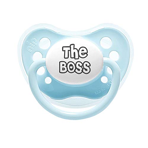 Pacifier -The BOSS- Soft Silicone Dummy Pacifier for Babies 0-6 Months, Baby Pacifiers, Best Pacifier for Breastfed Babies, Teat, Orthodontic Nipple, BPA-Free Silicone Binkies, 1-Count