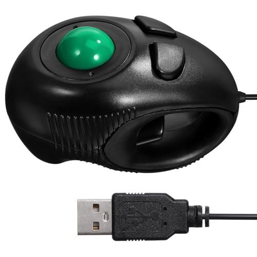 Evita el dolor de muñeca con este mini ratón USB trackball ergonómico de 3 botones para portátil