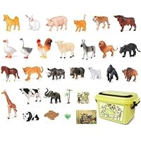 Amazon.co.jp: [Figoday] 動物フィギュアセット 12/22/34個入り 動物園