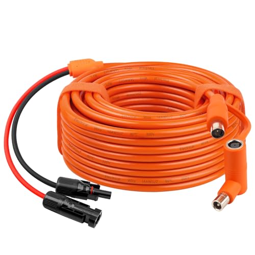 XRDS -RF Solar Connector to DC 8mm Extension Cable 35FT 14/12AWG Heavy Duty Adapter Cord with DC 7909 & 8020 for Jackery Explorer 240/500/1000/1500/2000 Pro Portable Power Station