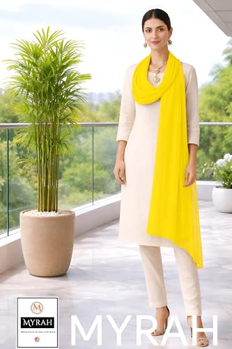Image of MYRAH Chiffon Solid Casual Daily Use Dupatta For Women's & Girls Length - 2.50 Meter