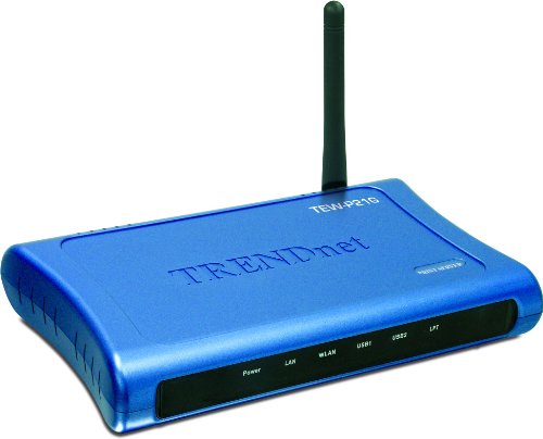 TRENDnet Wireless 3-Port Print Server TEW-P21G (Blue)