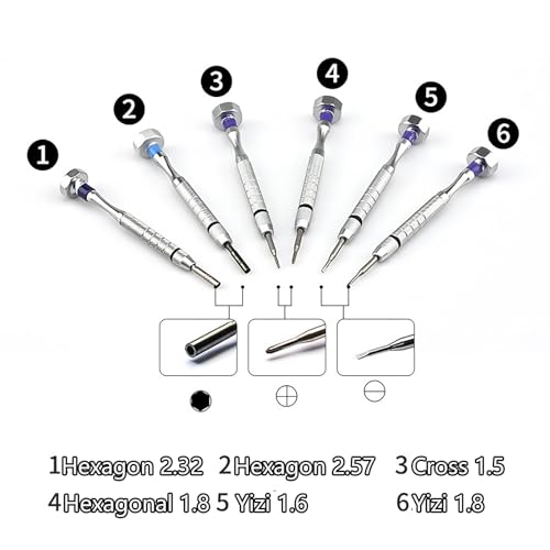 Brillenreparatur-Werkzeugset, professionelles Komplettset mit 6 Schraubendrehern und 4 Zangen, mit 360° drehbarer Klingenkappe für effiziente optische Reparaturen
