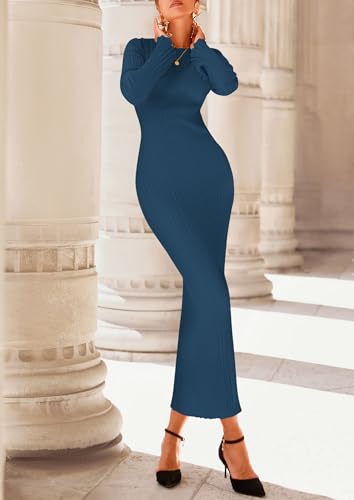 Image of PRETTYGARDEN Women's Sweater Dress Long Sleeve Maxi Dresses